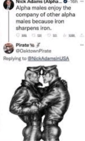 two alpha males holding each other in sweet embrace. iron sharpens iron, says nick adams